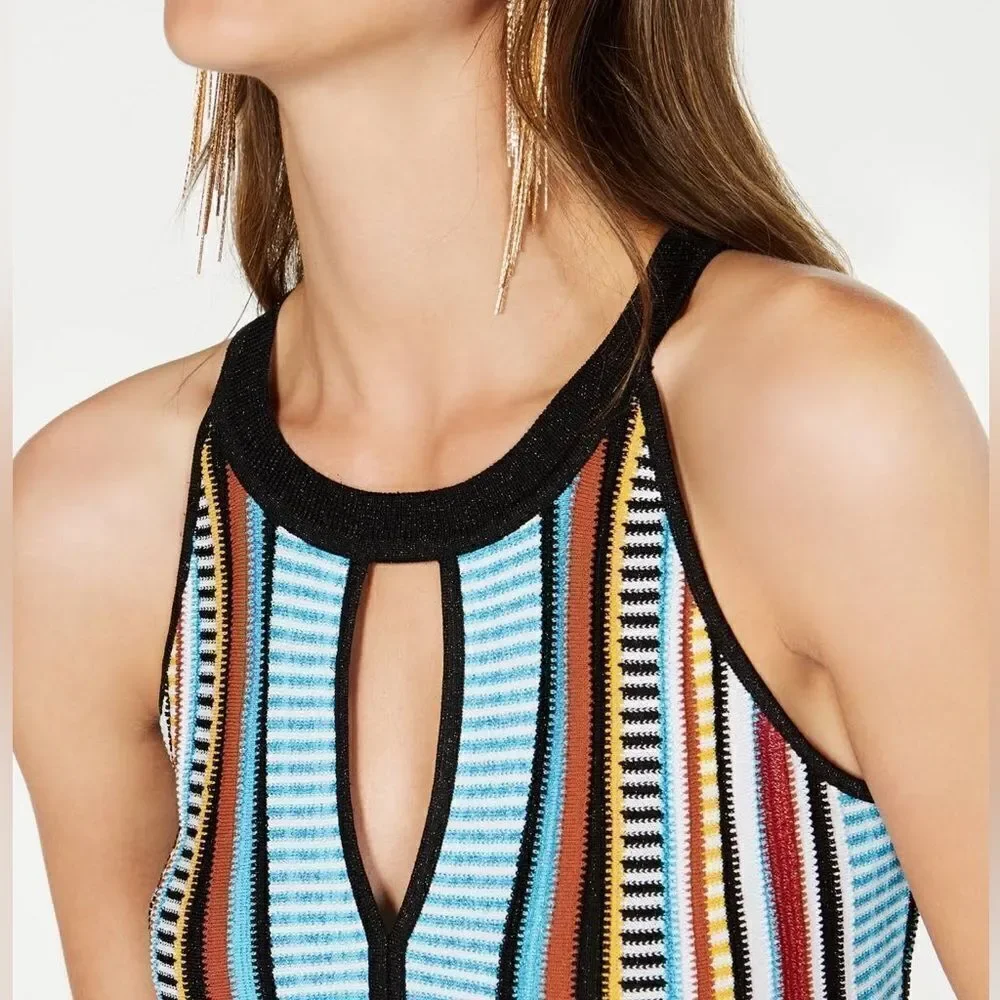 INC International Concepts Striped Knit Halter Top - Picture 2 of 7